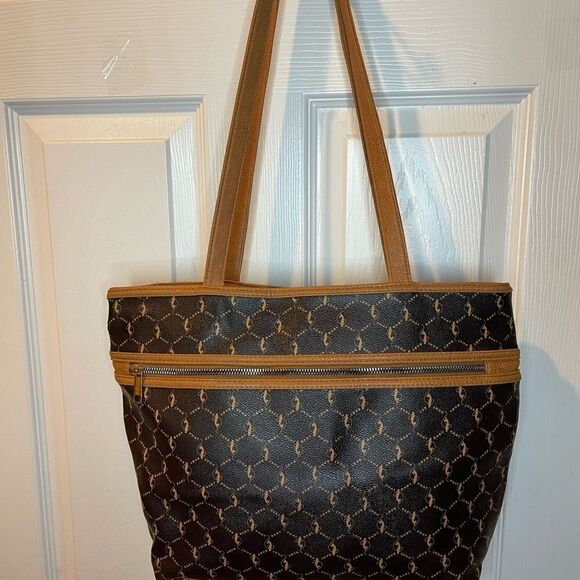 Babyphat Brown and tan logo Medium shoulder bag gold tone hardwares and accent. - Picture 2 of 12